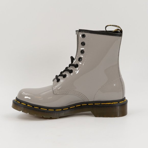 Dr. Martens Women's Patent Leather 'Grey' Lace Up Boot 27635076 Multi Size - Picture 3 of 12